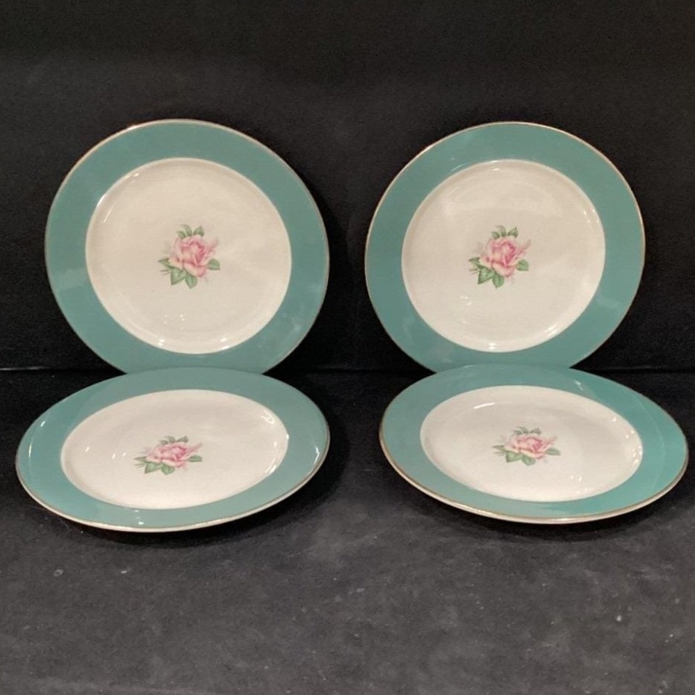 Set of 4 Homer Laughlin Lifetime China Cameo 7 3/8" Salad Plates